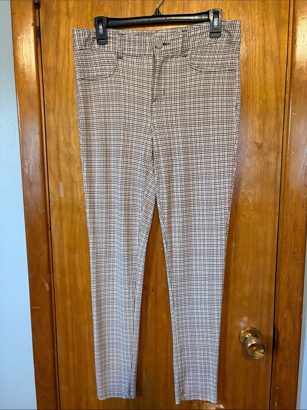 Seven7 Women's Brown Plaid Skinny Pants - Size 8 - Worn 1x